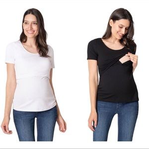 NWT Seraphine Maternity & Nursing T-shirts – Black & White Twin Pack Size M